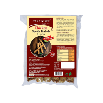 Carnivore Regular Chicken Seekh Kebab (Frozen)