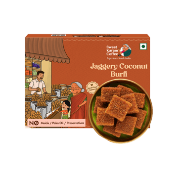 Jaggery Coconut Burfi by Sweet Karam Coffee