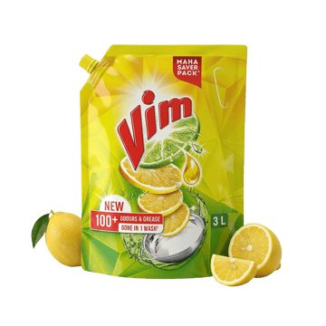 Vim Lemon Dishwash Gel with Tropical Lemon Freshness
