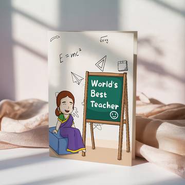 Mad Over Print Best Teacher Greeting Card