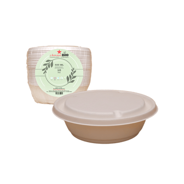 Classi Bio Round Takeaway Disposable Food Container With Lid