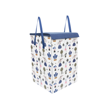 PrettyKrafts White Mushroom Print Polyester Laundry Basket (White)