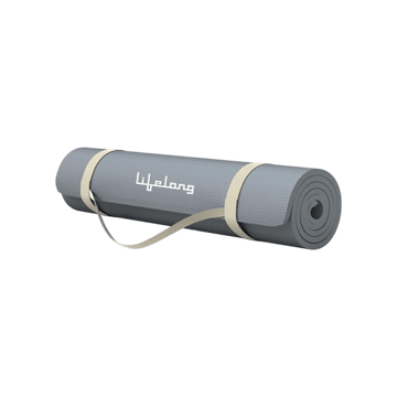 Lifelong Yoga Mat With Carry Strap - 4mm (Grey)