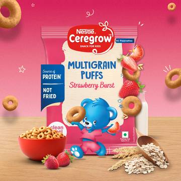 Nestle Ceregrow Multigrain Puffs Strawberry Burst