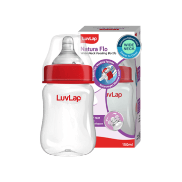 LuvLap Wide Neck Baby Feeding Bottle (Red)