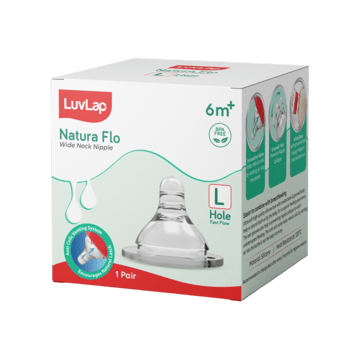 LuvLap Natura Flo Feeding Nipple for Wide Neck Bottle