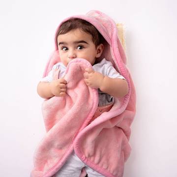 Haus & Kinder Hooded Baby Blanket (Light Pink)