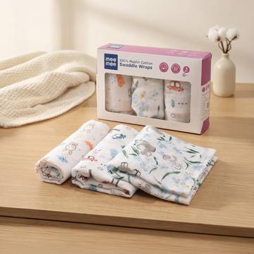 Mee Mee Swaddle Wrapper Set (White)