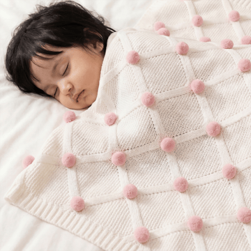 Haus & Kinder Cotton Soft Baby Blanket (White, Pink)