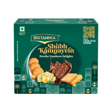 Britannia Shubhkamnaye Meetha Namkeen Delights Biscuits Gift Pack (380.5 g)