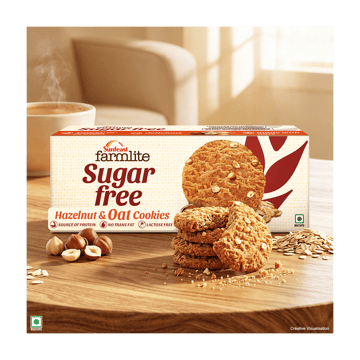Sunfeast Farmlite Sugar Free Hazelnut & Oat Cookies