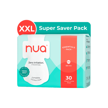 Nua Sanitary Pads for Heavy Flow (Super Saver Pack)